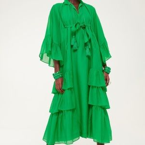 Iris Apfel X H&M HM Long Flounced Dress Green XS New